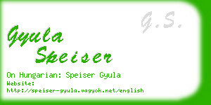 gyula speiser business card